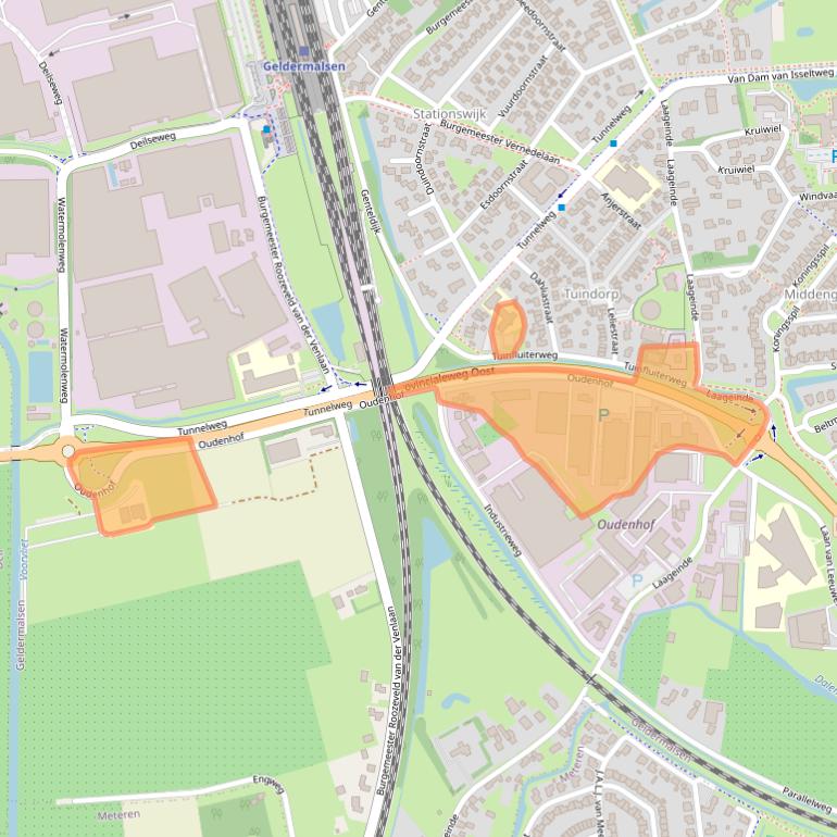 Kaart van postcodegebied 4191NW.