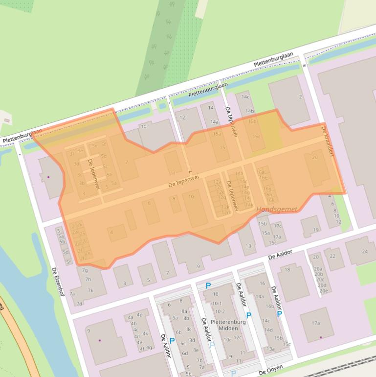 Kaart van postcodegebied 4191PD.