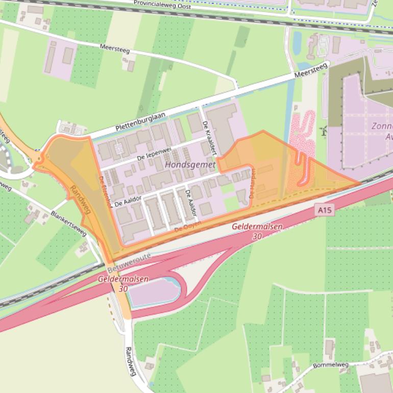 Kaart van postcodegebied 4191PE.