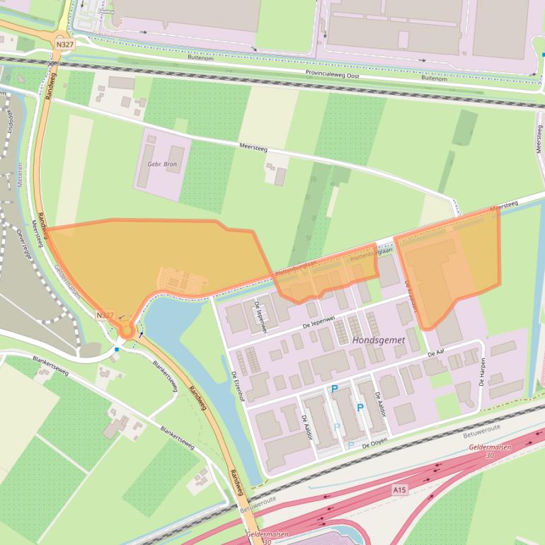 Kaart van postcodegebied 4191PG.