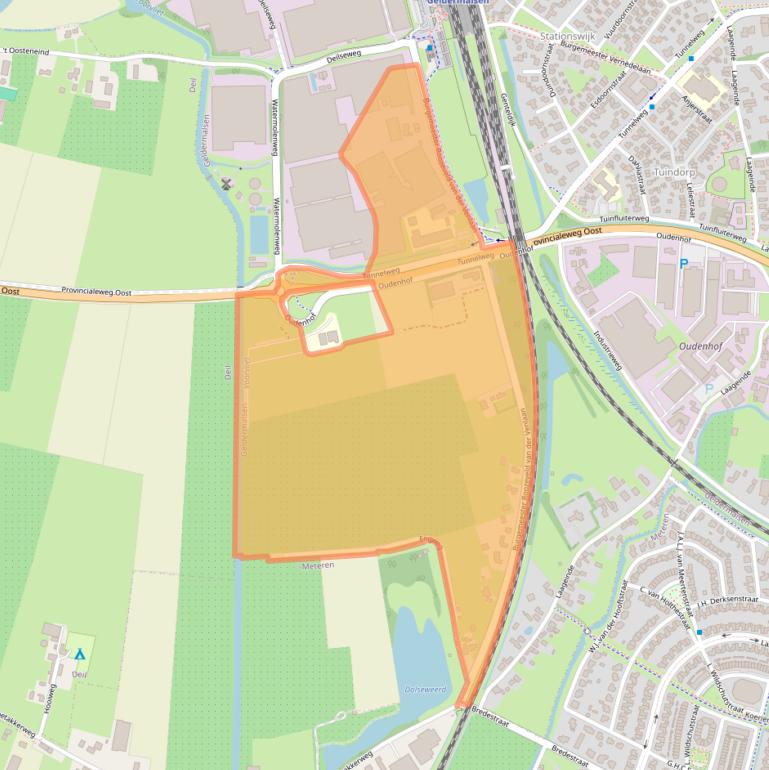Kaart van postcodegebied 4191PL.