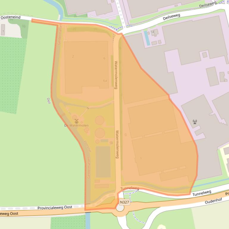 Kaart van postcodegebied 4191PN.