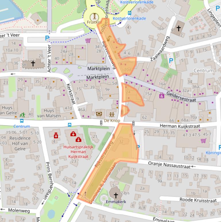 Kaart van postcodegebied 4191SE.