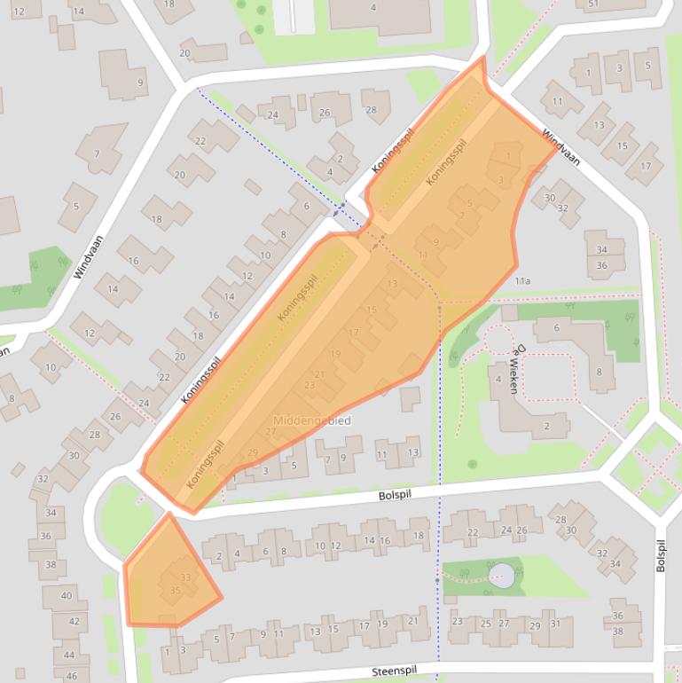Kaart van postcodegebied 4191TA.