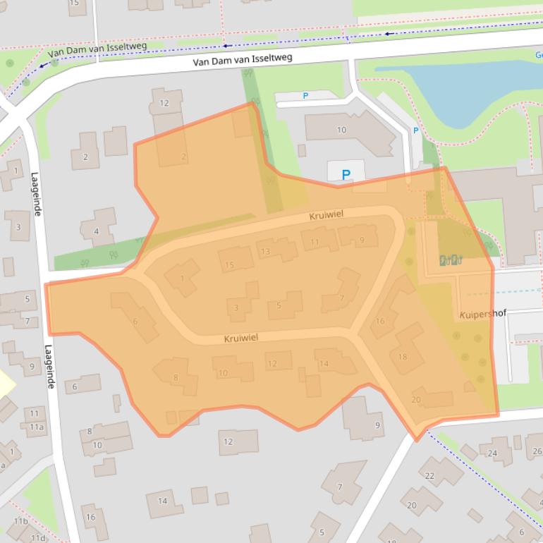 Kaart van postcodegebied 4191TJ.