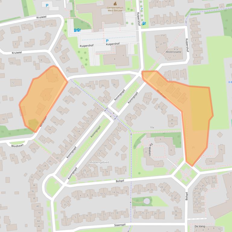 Kaart van postcodegebied 4191TK.