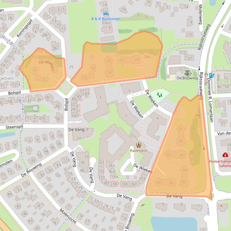 Kaart van postcodegebied 4191TR.