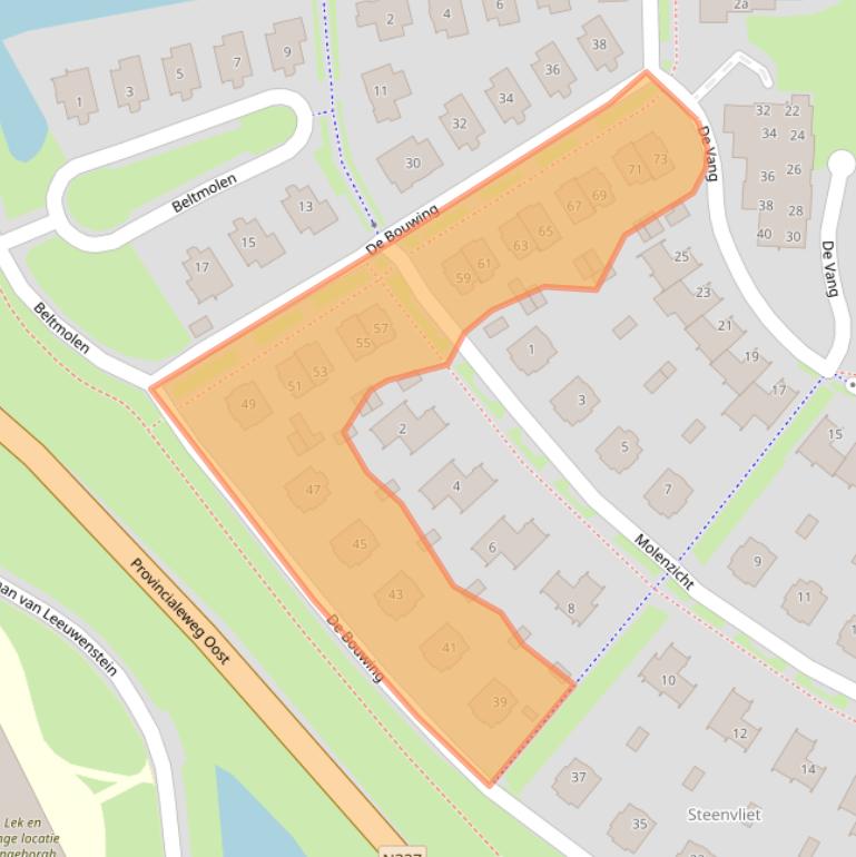 Kaart van postcodegebied 4191TV.