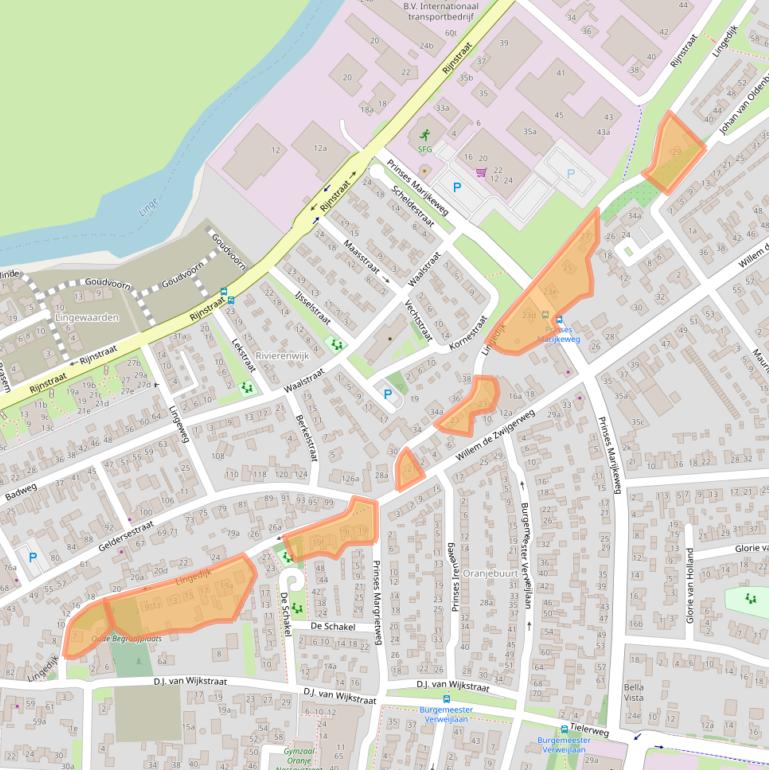 Kaart van postcodegebied 4191VA.