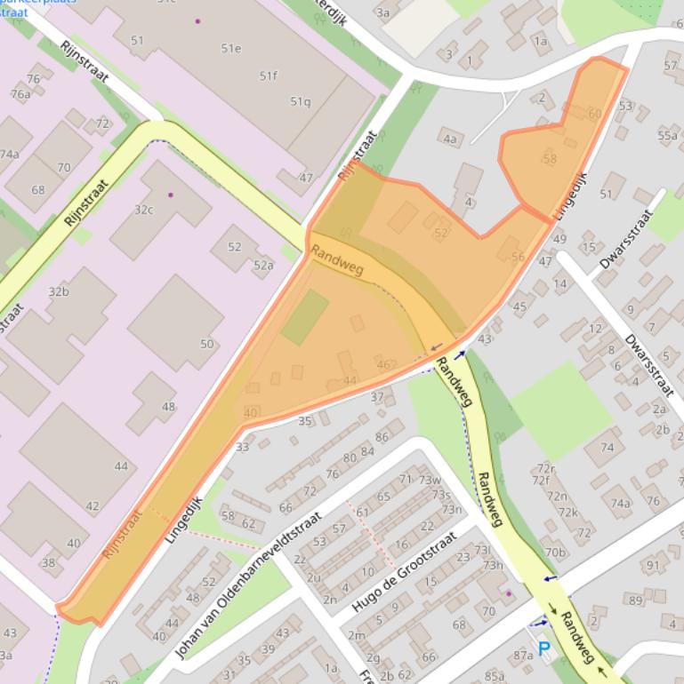 Kaart van postcodegebied 4191VG.