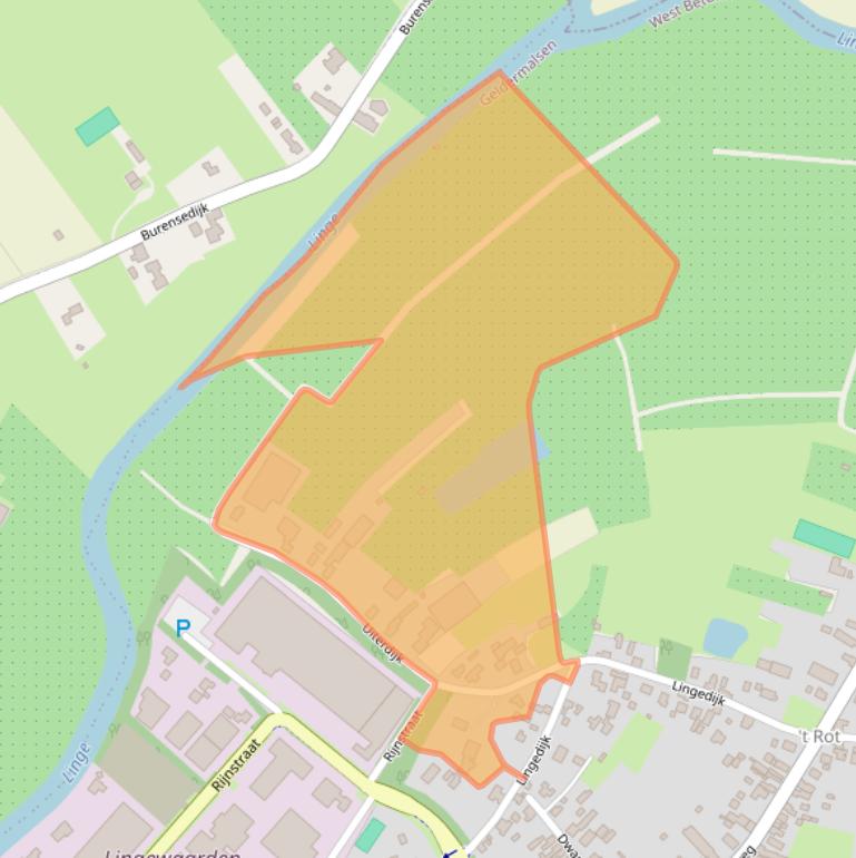 Kaart van postcodegebied 4191VJ.