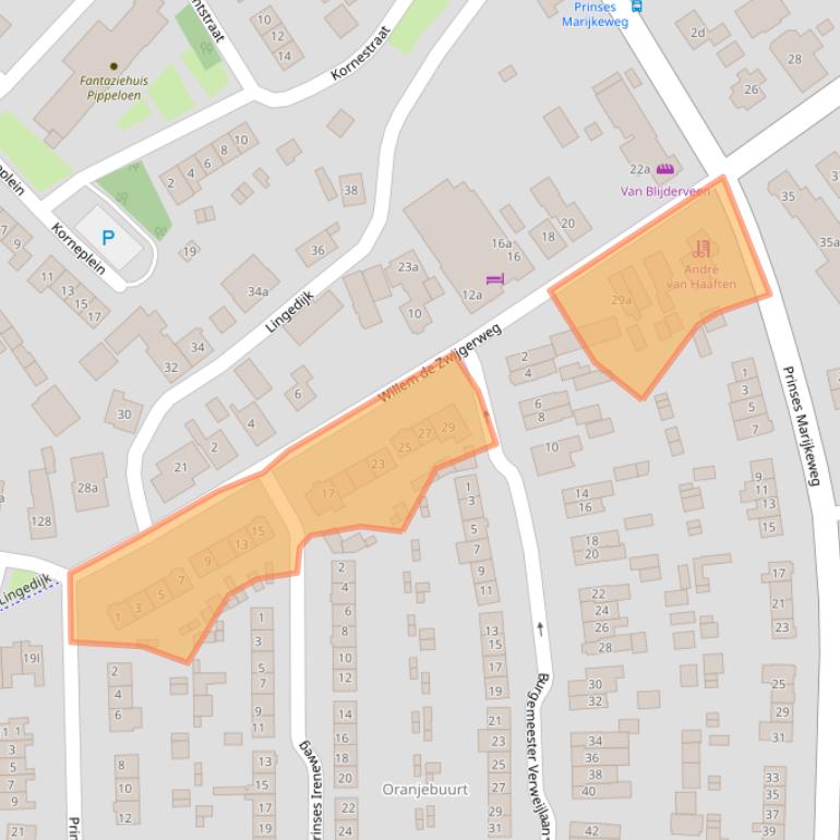 Kaart van postcodegebied 4191WB.