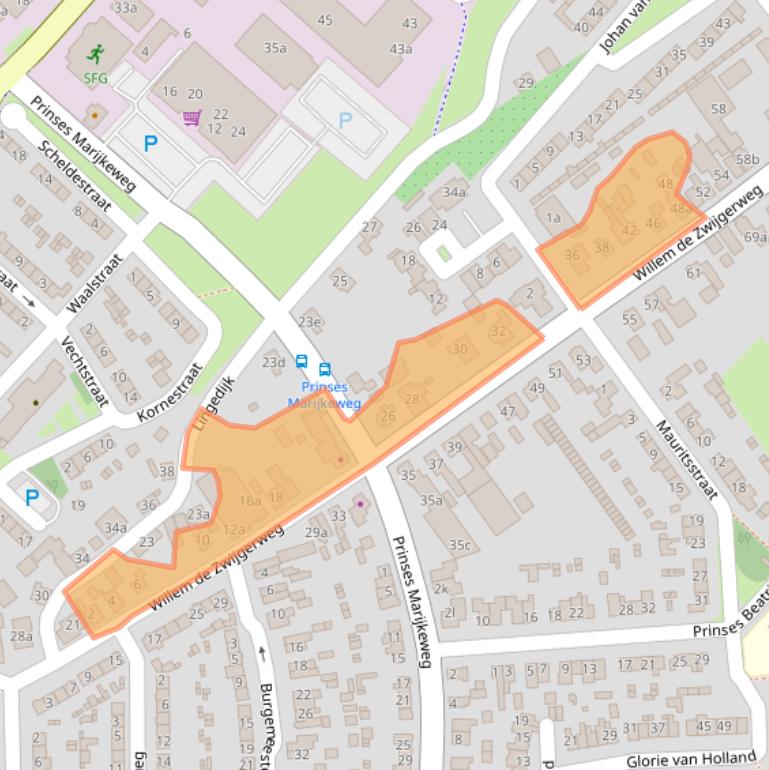 Kaart van postcodegebied 4191WE.