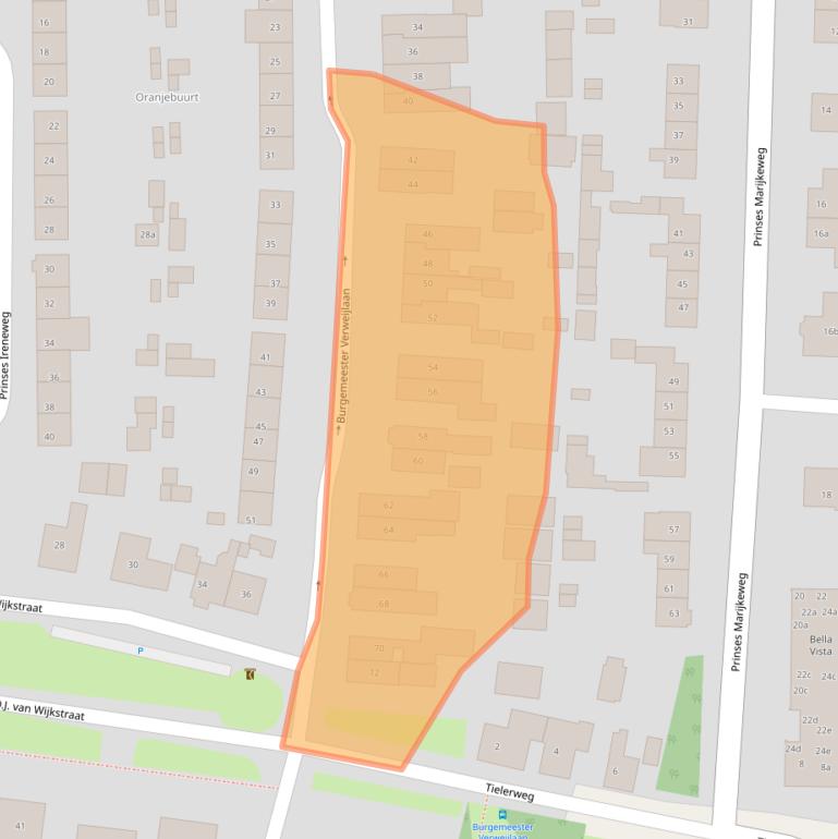 Kaart van postcodegebied 4191XH.