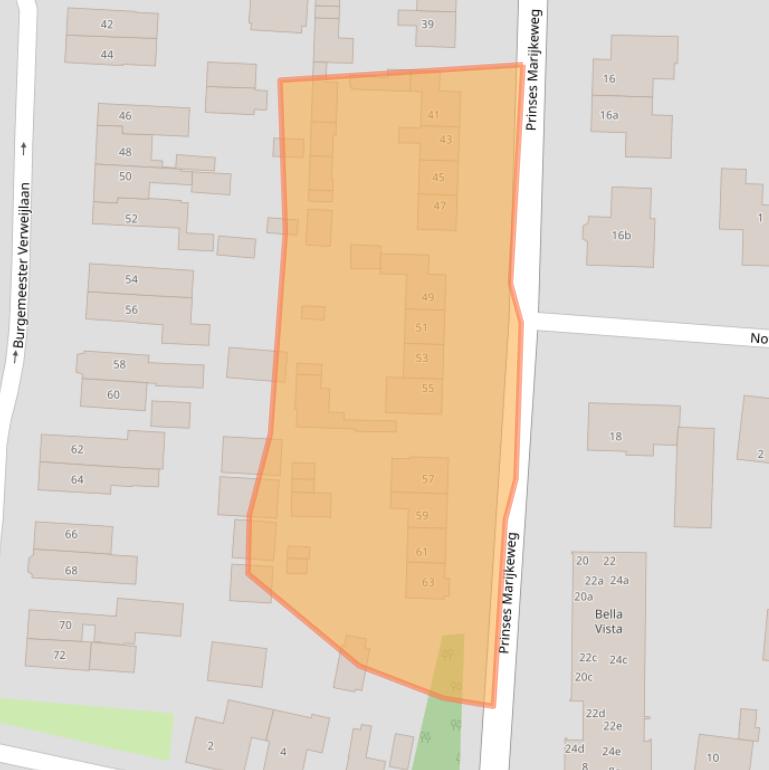 Kaart van postcodegebied 4191XK.