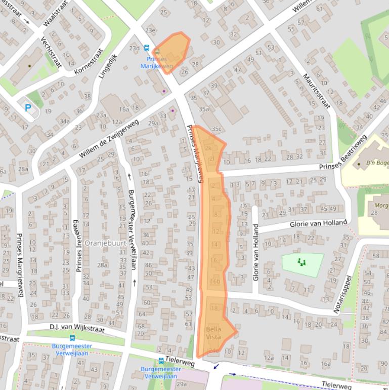 Kaart van postcodegebied 4191XL.