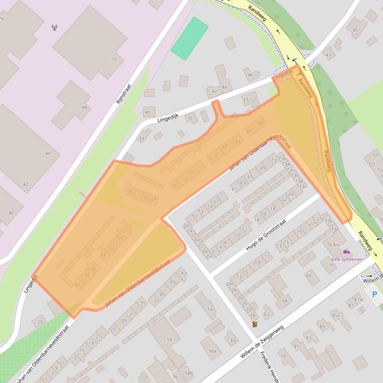 Kaart van postcodegebied 4191ZM.