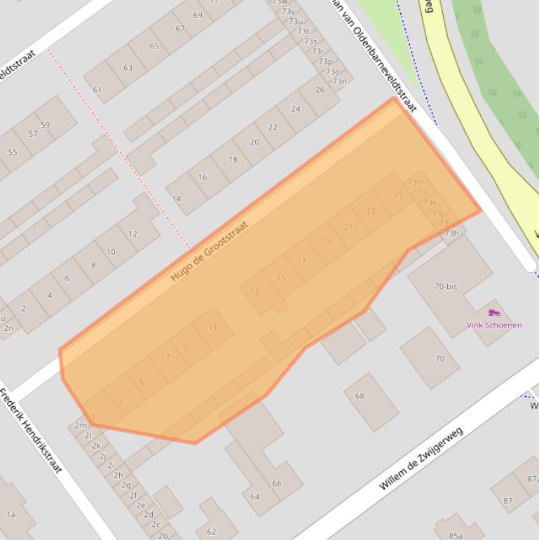 Kaart van postcodegebied 4191ZN.