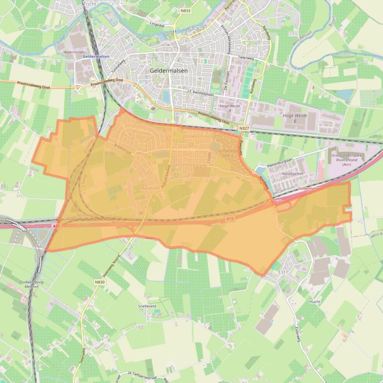 Kaart van postcodegebied 4194.