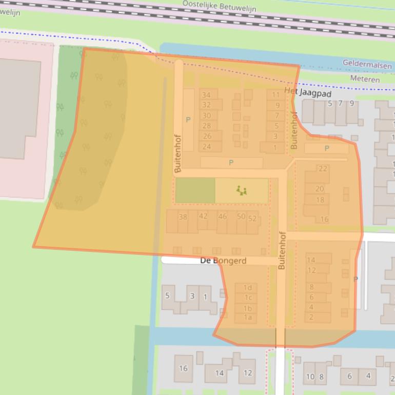 Kaart van postcodegebied 4194AZ.