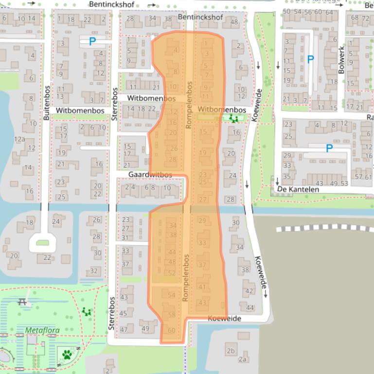 Kaart van postcodegebied 4194CJ.
