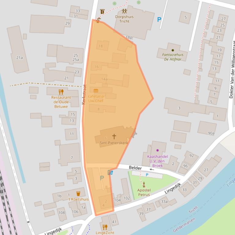 Kaart van postcodegebied 4196AB.