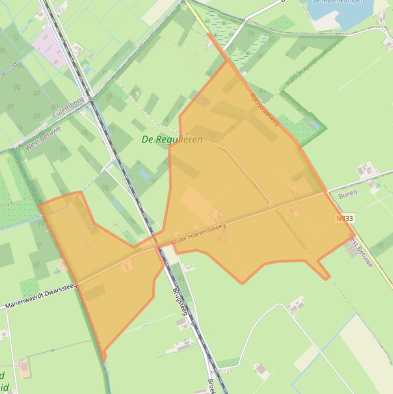 Kaart van postcodegebied 4196RK.