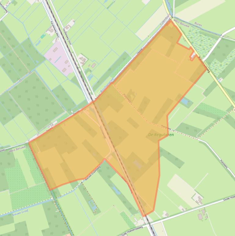 Kaart van postcodegebied 4196RP.