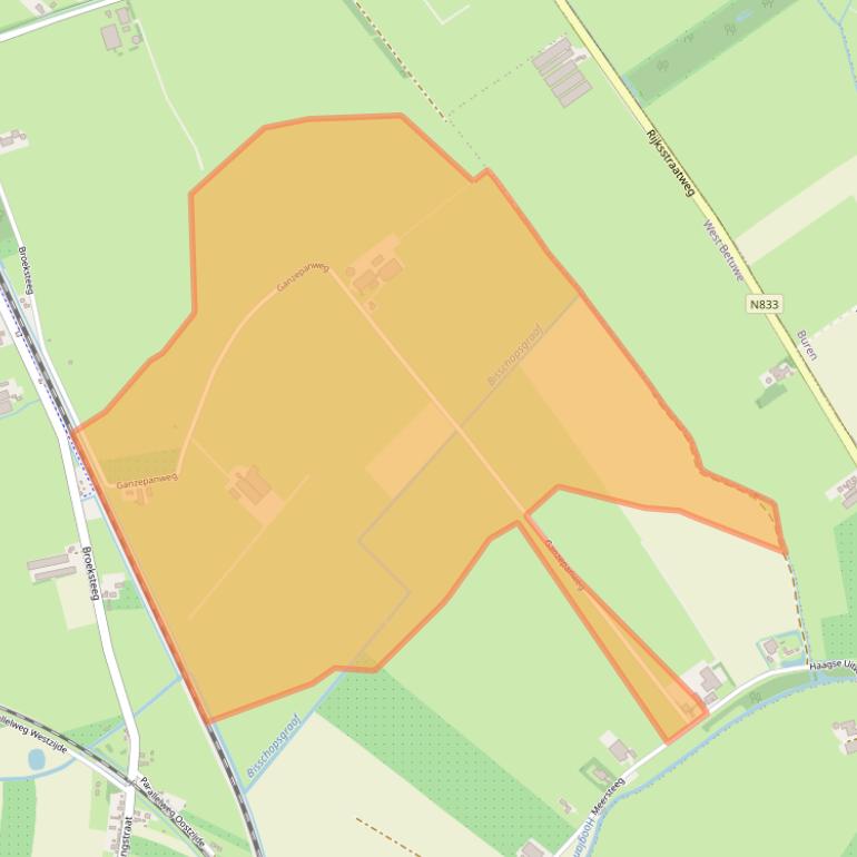 Kaart van postcodegebied 4196RR.