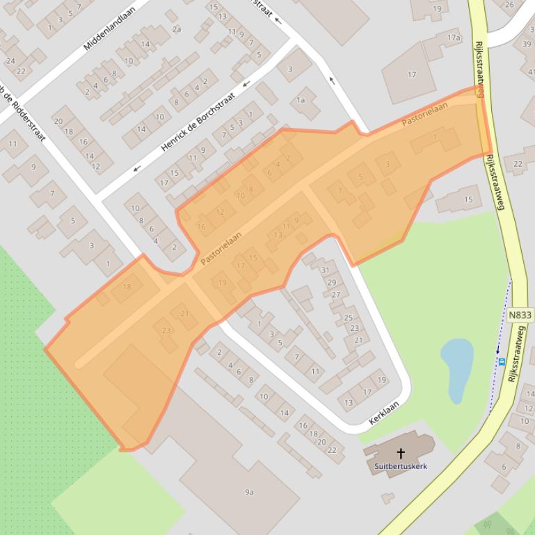 Kaart van postcodegebied 4197BH.