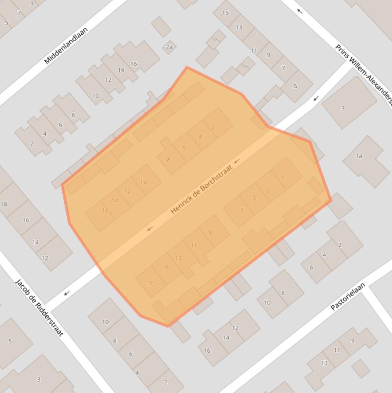 Kaart van postcodegebied 4197BN.