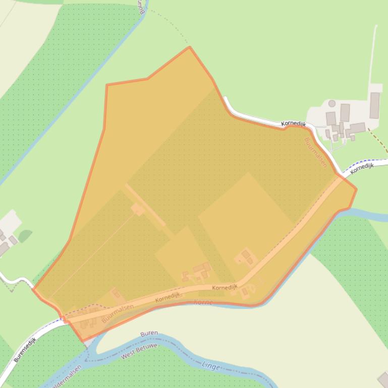 Kaart van postcodegebied 4197RN.