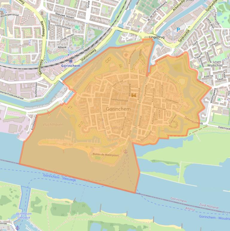 Kaart van postcodegebied 4201.