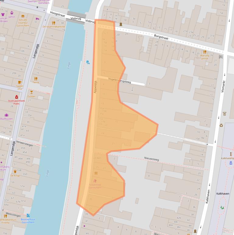 Kaart van postcodegebied 4201AE.