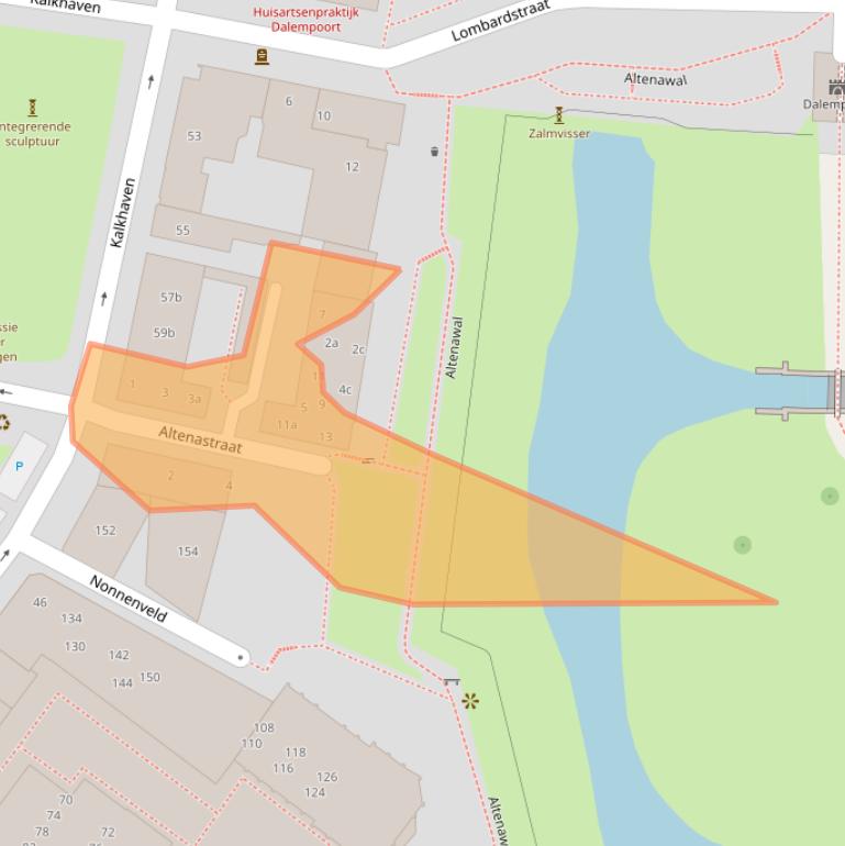 Kaart van postcodegebied 4201BD.