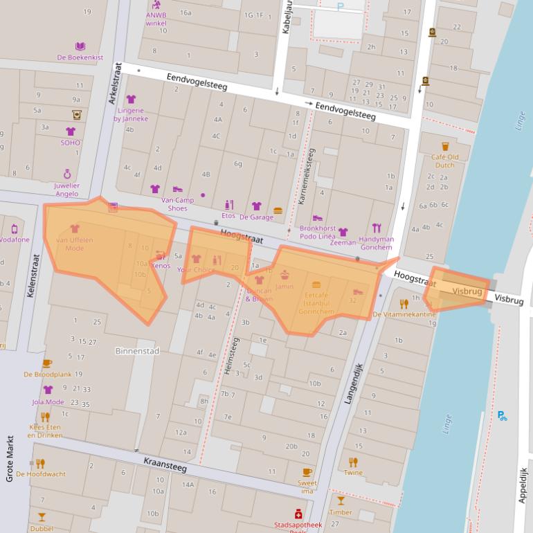 Kaart van postcodegebied 4201CB.