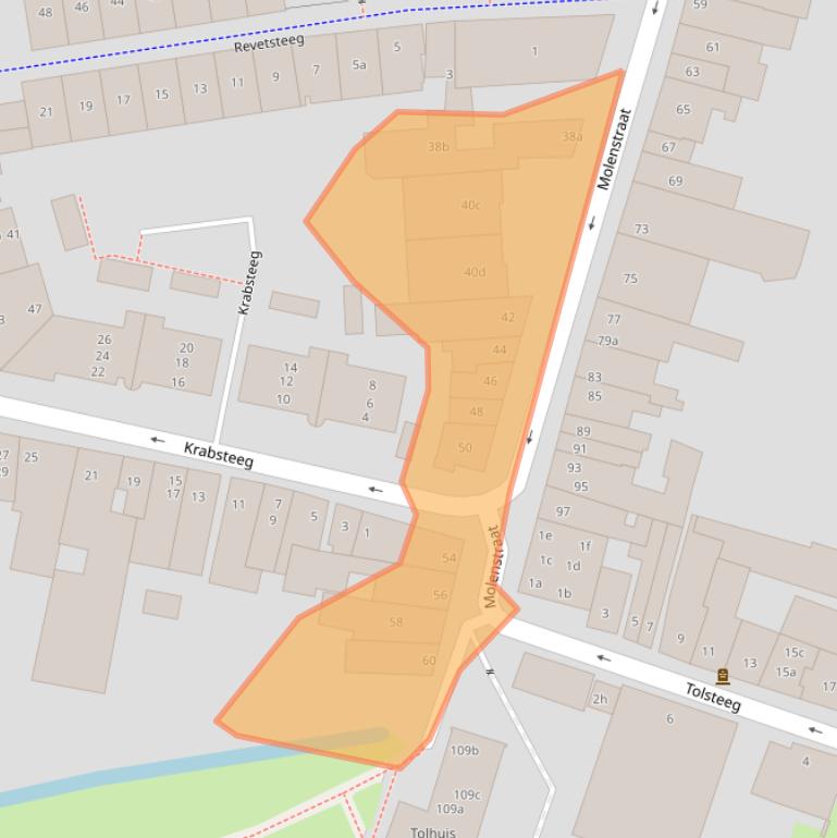 Kaart van postcodegebied 4201CZ.