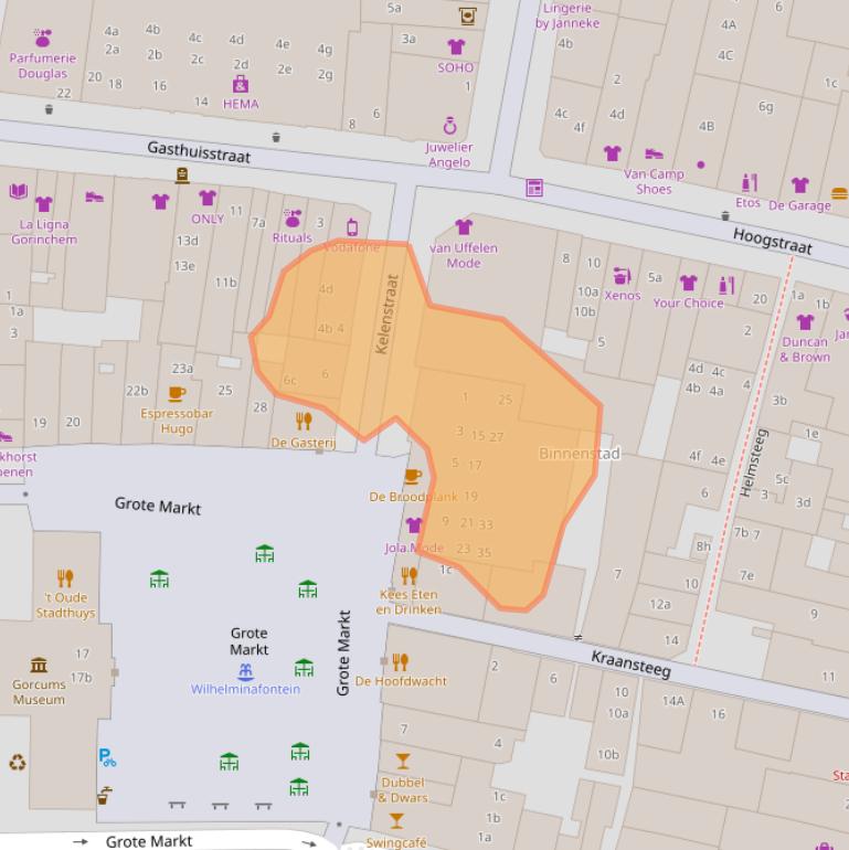 Kaart van postcodegebied 4201EC.