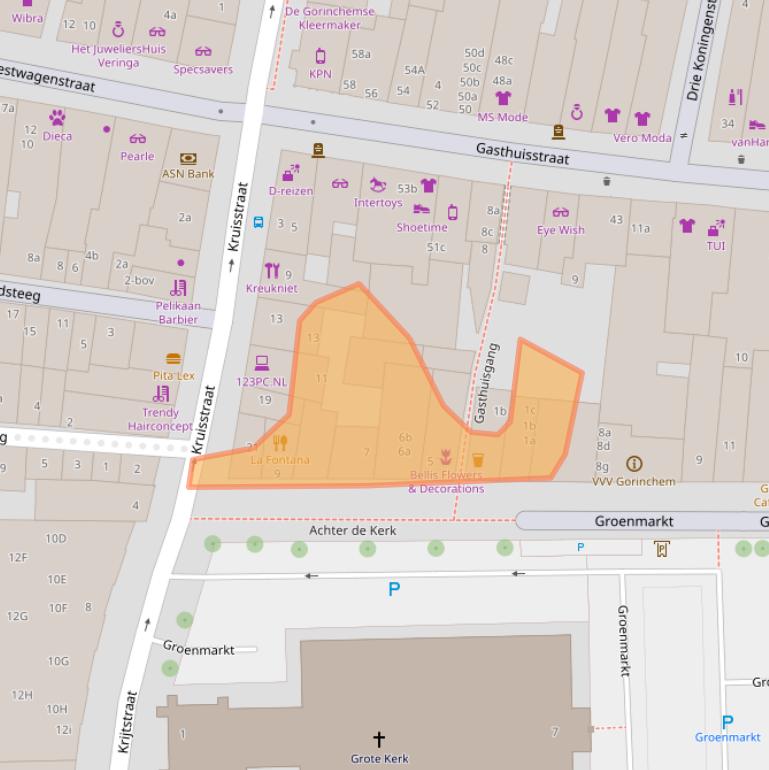 Kaart van postcodegebied 4201EG.