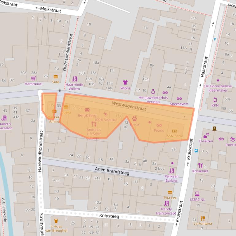 Kaart van postcodegebied 4201HD.