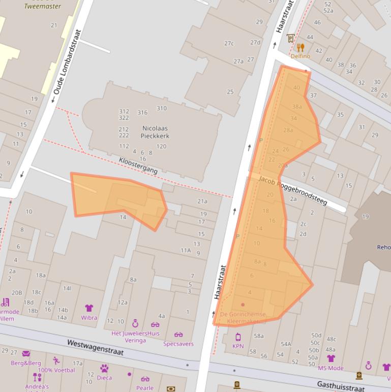 Kaart van postcodegebied 4201JC.
