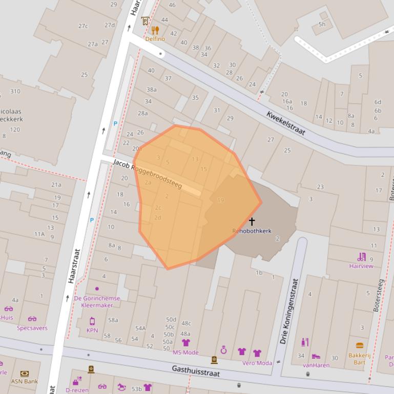 Kaart van postcodegebied 4201JE.