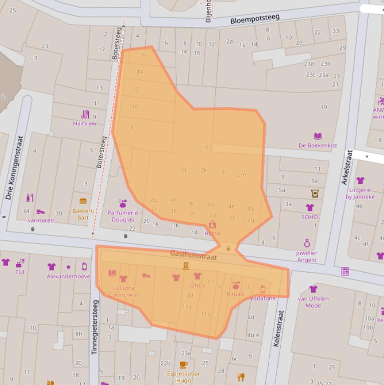 Kaart van postcodegebied 4201JM.