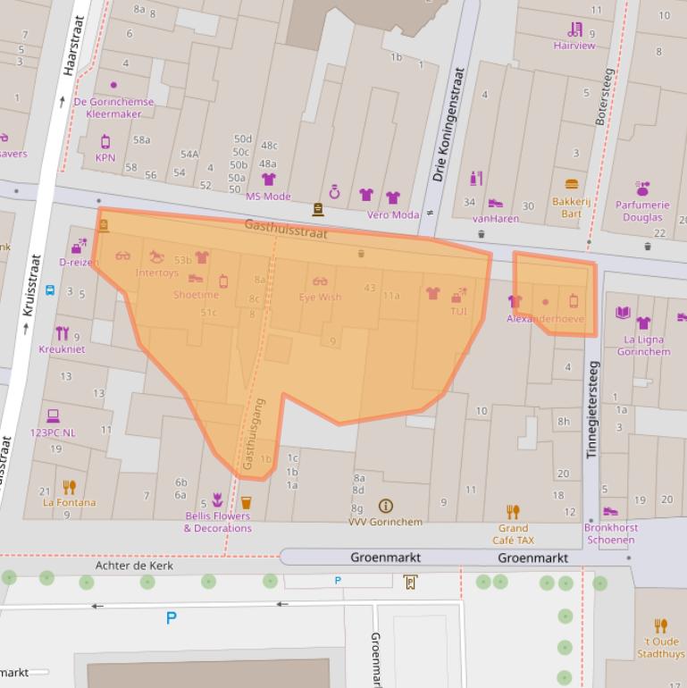 Kaart van postcodegebied 4201JN.