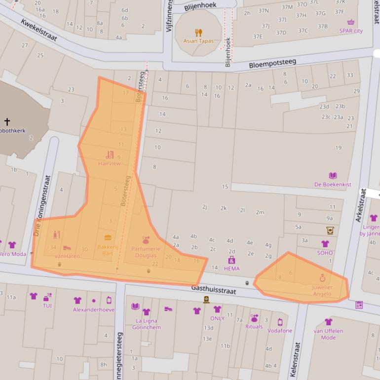 Kaart van postcodegebied 4201JP.