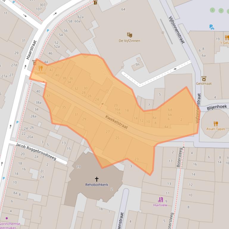 Kaart van postcodegebied 4201JV.