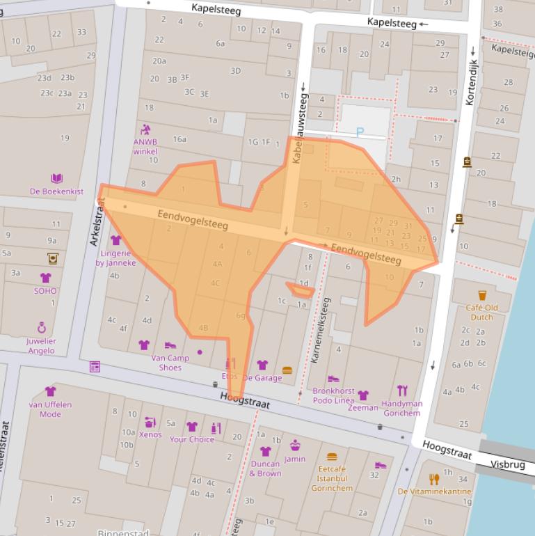 Kaart van postcodegebied 4201JW.