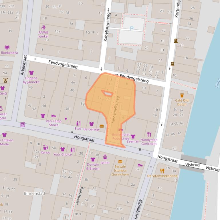 Kaart van postcodegebied 4201JX.