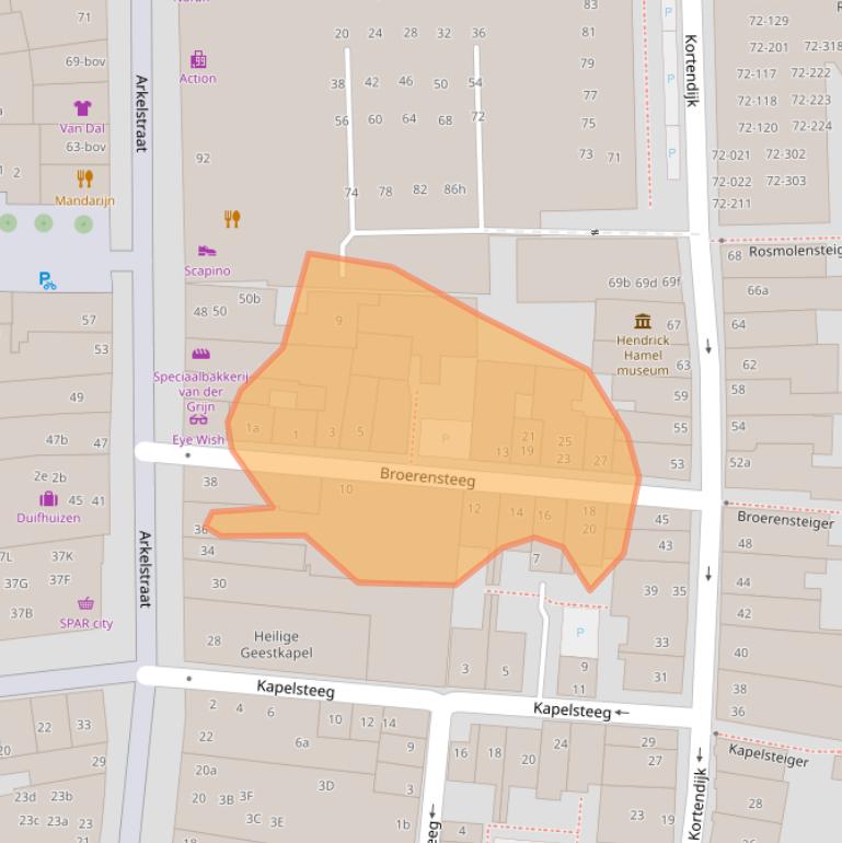 Kaart van postcodegebied 4201KJ.