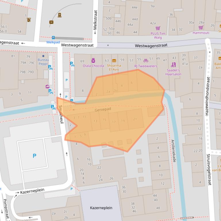 Kaart van postcodegebied 4201MG.